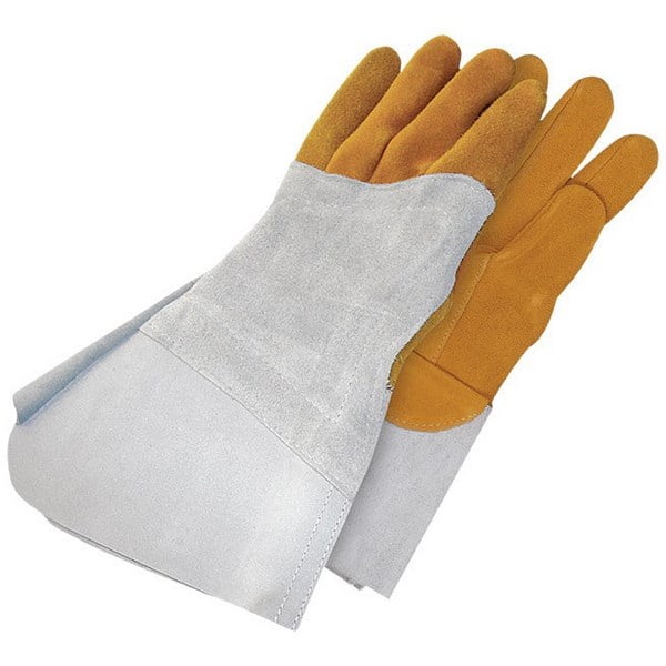 Bob Dale 64-1-1145-9 Premium Split Deerskin Tig Welder Glove with Left Hand Patch Tan/Grey Size 9 